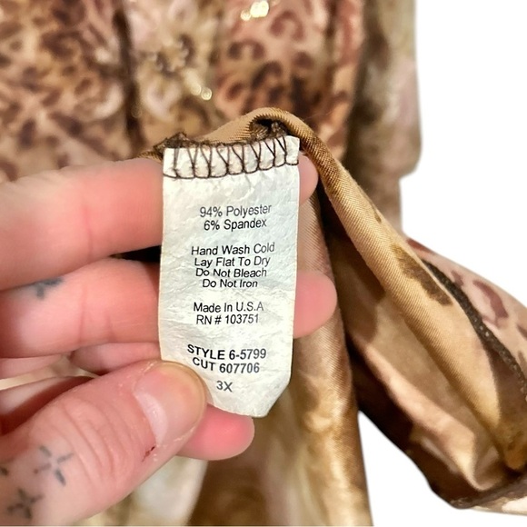 Vintage Brittany Black 90s Y2K Fairycore Blouse v Neck Asymmetrical Sleeve 3X - Picture 6 of 8